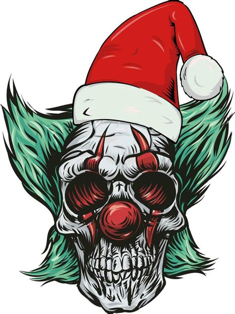 Christmas Skull Wearing Santa Claus Hat Vector Illustration