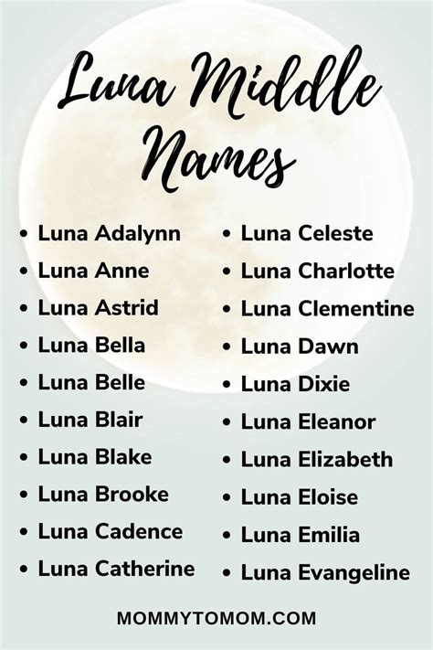 Mejor Middle Names For Lunade La D Cada Accede Aqu