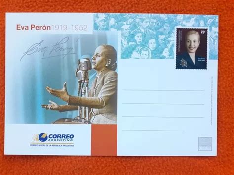 Tarjeta Entero Postal Homenaje A Eva Perón