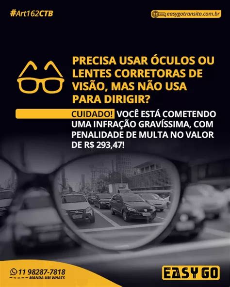 Multa por não usar óculos ou lentes para dirigir Easy Go