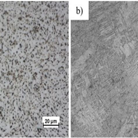 The Optical Micrograph Of A Ti 6al 4v And B Ti 6al 1fe Alloys Figure