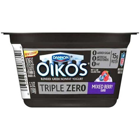 Amazon Oikos Organic Triple Zero Mixed Berry Nonfat Greek Yogurt