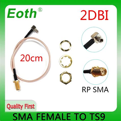 Tfqj Eoth Ts9 To Sma Female Jack Connector With Rg174 Coaxial Cable