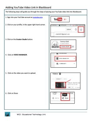 Fillable Online Adding YouTube Video Link In Blackboard Fax Email Print