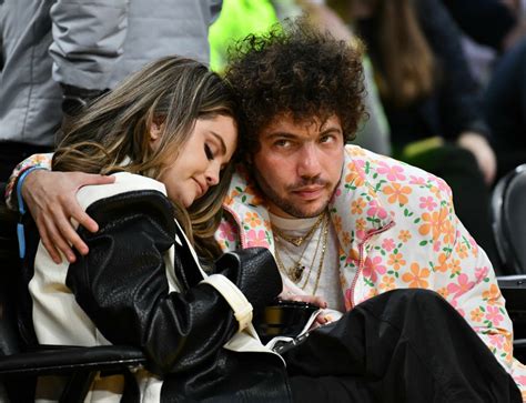 SELENA GOMEZ and Benny Blanco at Lakers vs. Miami Heat Game at Crypto.com Arena in Los Angeles ...