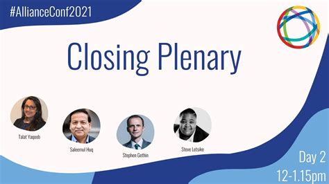 Closing Plenary The Alliance Annual Conference 2021 Youtube