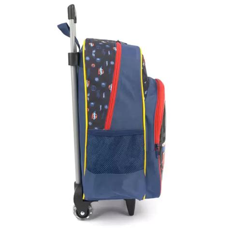 Mochila Escolar Infantil Rodinhas Hot Wheels Azul Luxcel