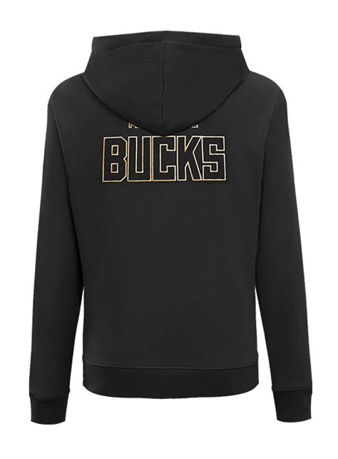 Women's Pro Standard Black & Gold Milwaukee Bucks Hooded Sweatshirt ...