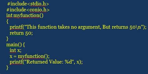 Function Without Argument Without Return Value