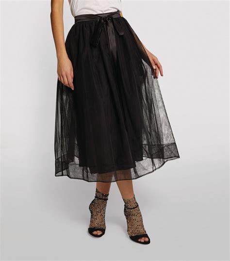 Womens Simone Rocha Black Tulle Midi Skirt Harrods Uk