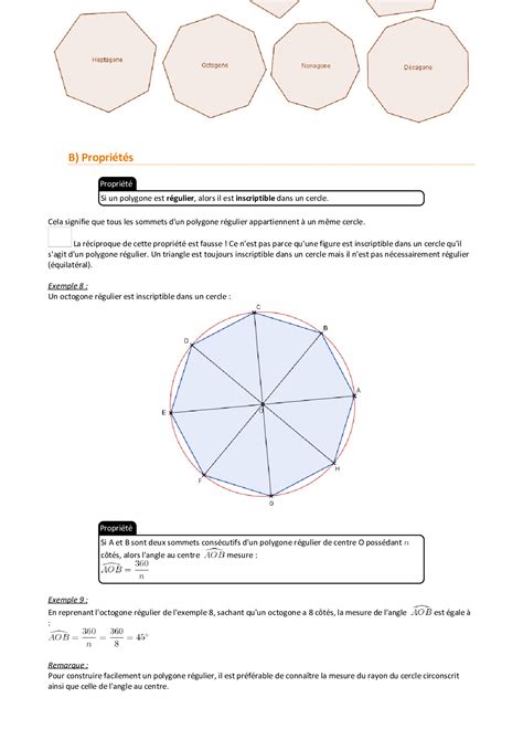 Angles Inscrits Et Polygones R Guliers Cours Alloschool