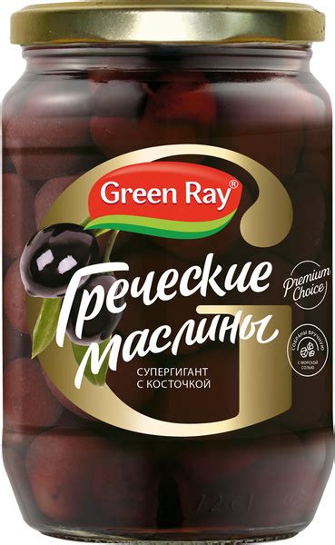Греческие маслины супергигант с косточкой Green Ray 720 мл - купить с ...