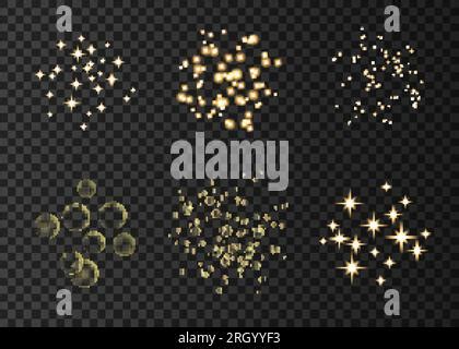 Glow Circles With Sparkles Magic Light Effect With Glitter Dust