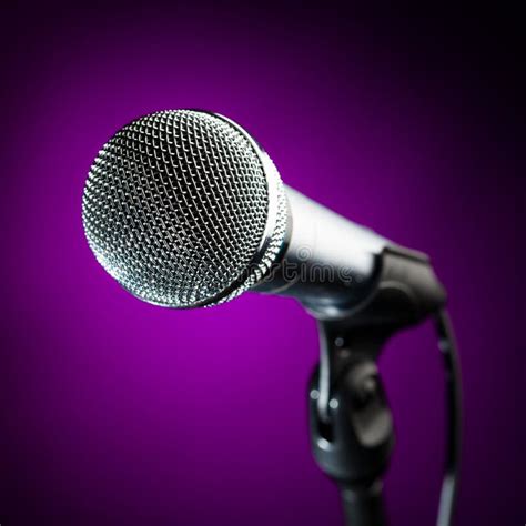 Chrome Microphone Stock Image Image Of Microphone Purple 14145537