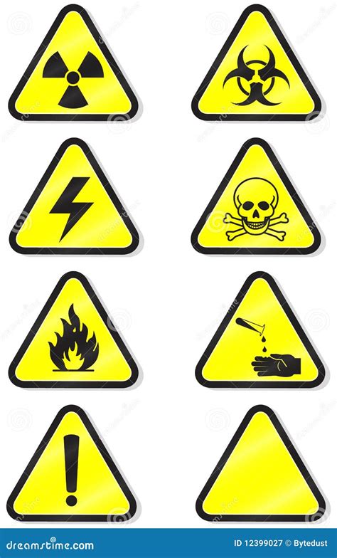 Vector Set of Chemical Warning Signs. Stock Vector - Illustration of electric, sticker: 12399027