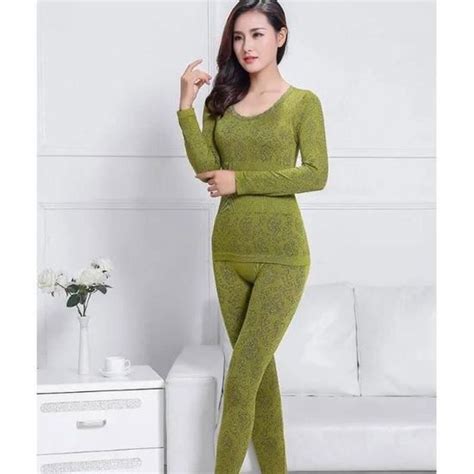 Ensembles De Sous V Tements Thermiques En Dentelle Pour Femmes Lingerie En Forme De Corps