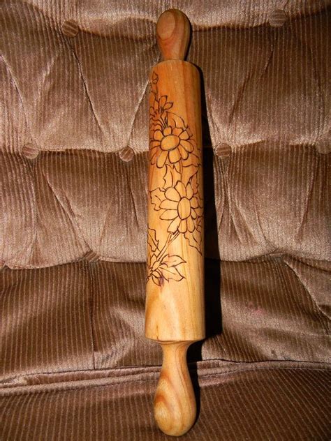 Pyrography Rolling Pin Wood Burning Art Pyrography Rolling Pin