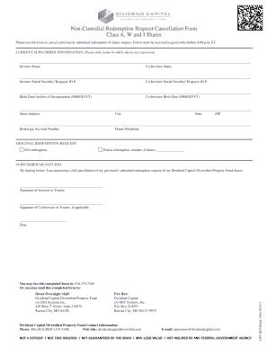 Fillable Online TM Non Custodial Redemption Request Cancellation Form