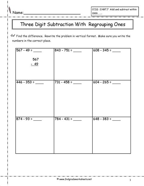 Double Digit Addition And Subtraction Printables W Regrouping