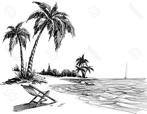 Beach Pencil Sketch at PaintingValley.com | Explore collection of Beach Pencil Sketch