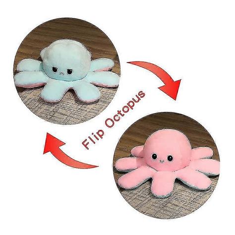 Reversible Octopus Stuffed Animal, Large Plush Octopus Cushion Pillow ...