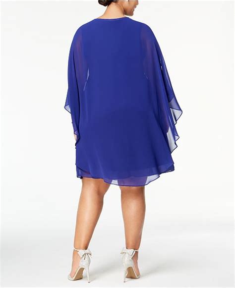 Sl Fashions Plus Size Rhinestone Chiffon Dress And Capelet And Reviews