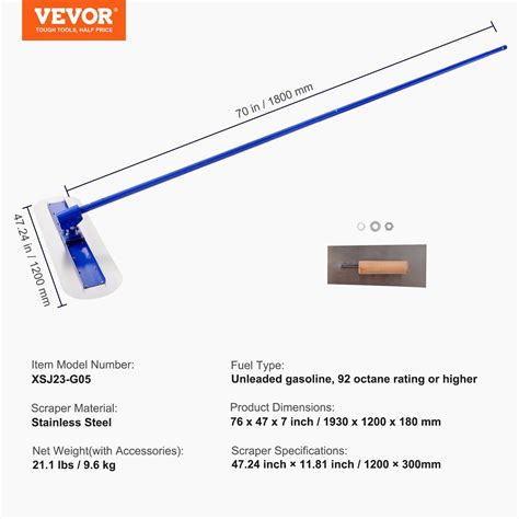 VEVOR Bull Float Manganese Steel Concrete Float 47x11.8 in Concrete