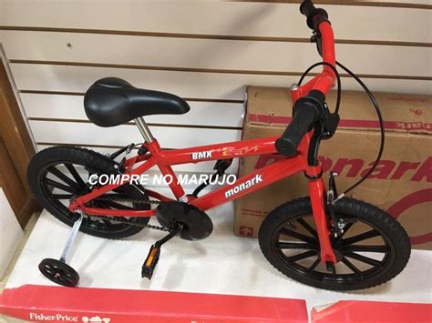 Bicicleta Monark Bmx Aro Vermelho Preto Parcelamento Sem Juros