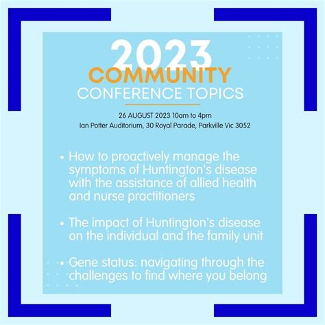 Your Invitation To Huntingtons Victoria Annual Community Conference