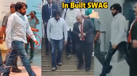 Pawan Kalyan Latest Stylish Walking Visuals At Hyderabad Airport OG