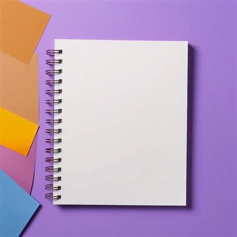 Premium AI Image | Blank notebook paper on color background