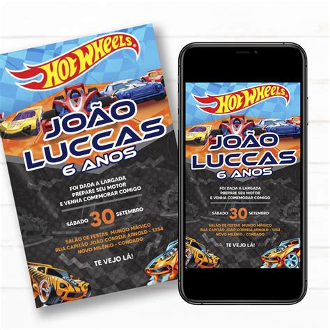 Convite Digital Hot Wheels Elo Produtos Especiais