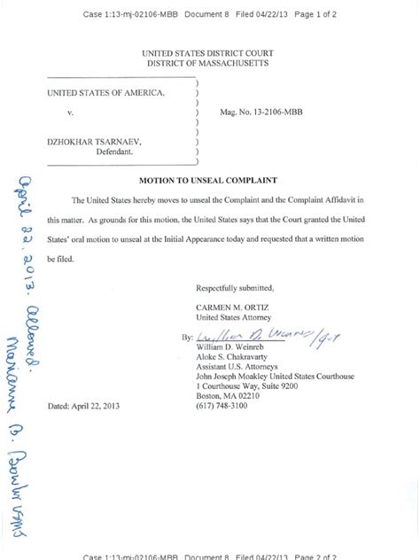 Pdf Dzhokhar Tsarnaev Criminal Complaint And Affidavit Dokumen Tips