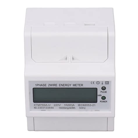 Din Rail Energy Meter Voltmeter Ammeter Single Phase 4p Lcd Digital Power Electric Meter 35mm