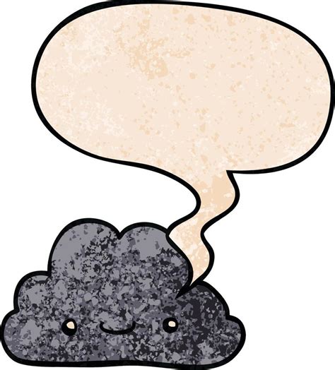 Cute Cartoon Cloud And Speech Bubble In Retro Texture Style 10023784