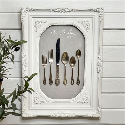 Repurposed Picture Frame Diy Framed Silverware Display Do Dodson