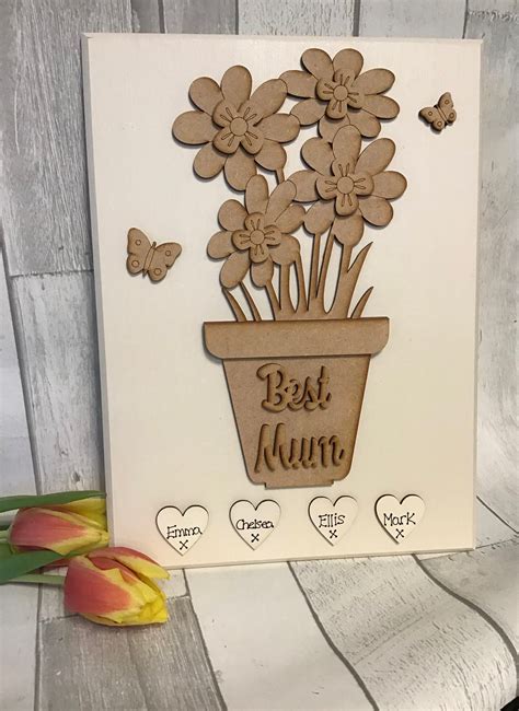 Wooden Mum Signbest Mumpersonalised Mothers Day Etsy