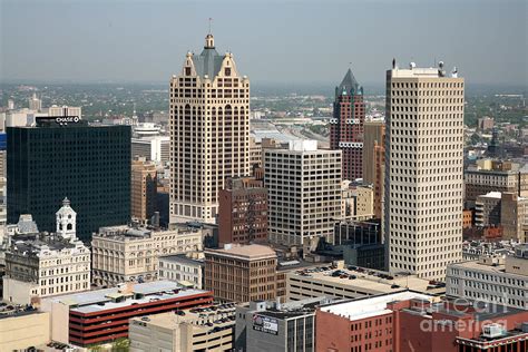 Milwaukee Wisconsin Skyline Aerial Photograph by Bill Cobb - Fine Art ...