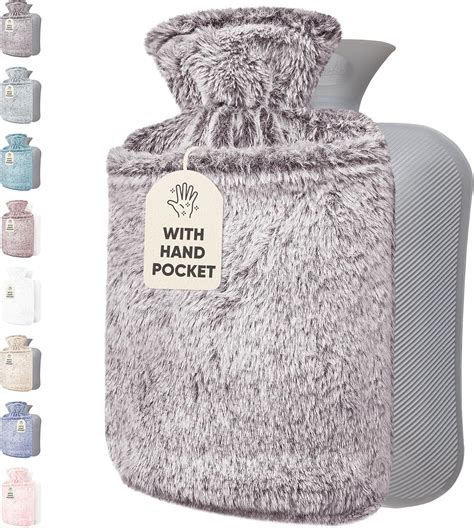 Qomfor Hot Water Bottle With Cover Uk L Large Fluffy Hot Water Bottle With Kangaroo Pocket