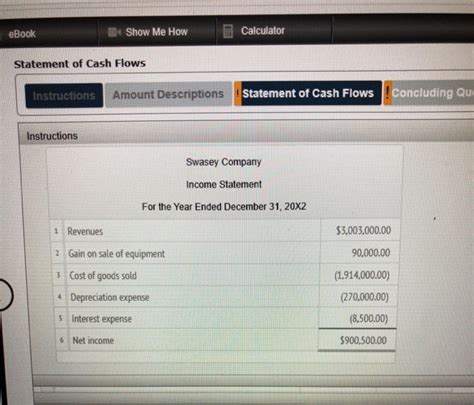 Solved Ebook Show Me How Calculator Statement Of Cash Chegg