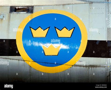 Tre Kronor Three Crowns An Old Swedish Air Force Symbol On A Plane