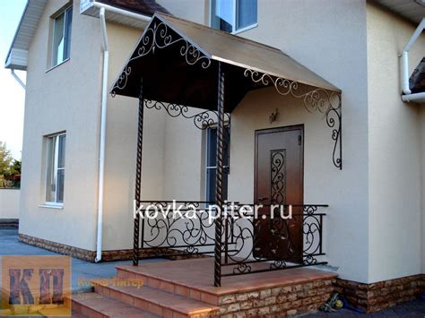 Кованый козырек К-107 - Ковка Питер: художественная ковка в СПб