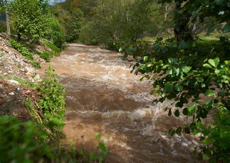 River flash flood stock photo. Image of rain, mountain - 259170874