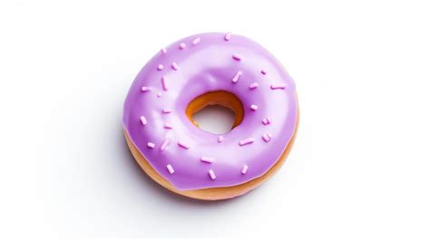 Premium AI Image | a purple donut with sprinkles on a white surface