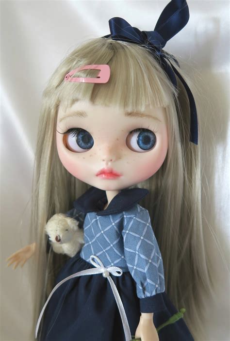 OOAK Luise Romantic Blythe Doll Long Straight Hair Blonde With Clothes Articulated Doll Doll