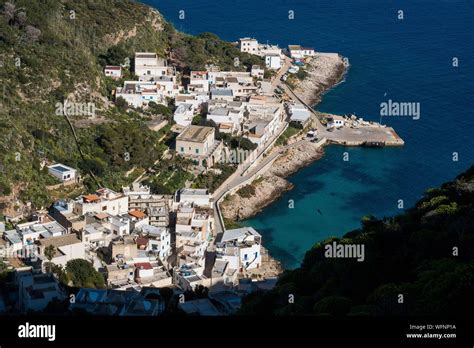 Italy Sicily Trapani Egades Archipelago Levanzo The Village From