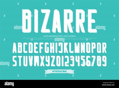 weird style alphabet letters and numbers. vector, bizarre font type ...