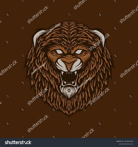 Angry Roar Lion Head Design Illustration Stock Vector (Royalty Free ...