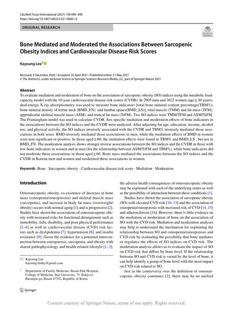 Bone Mediated And Moderated The Associations Between Sarcopenic Obesity