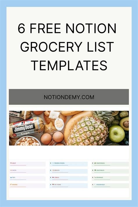 6 Free Notion Grocery List Templates Grocery Grocery List Template